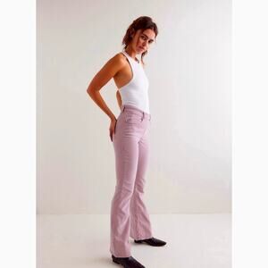 Free People CRVY Karma Cord Flare Jeans Lilac Smoke S